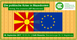 Einladung: Vortrag „Die politische Krise in Mazedonien“ 26.09.2017